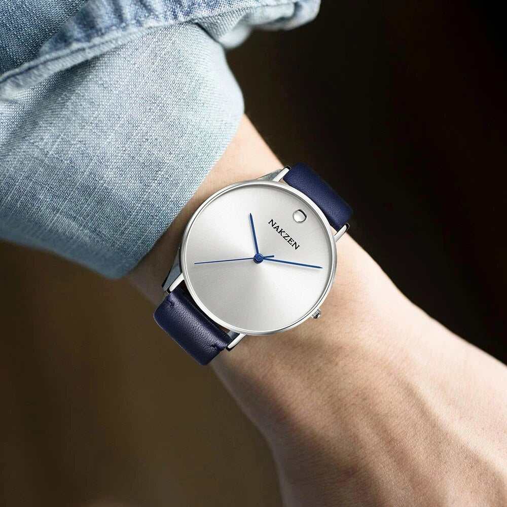 NAKZEN 2020 New Men's Watches Top Brand Luxury Quartz Watch Men Leather Waterproof Cool Watch Man Clocks Relogio Masculino 4105