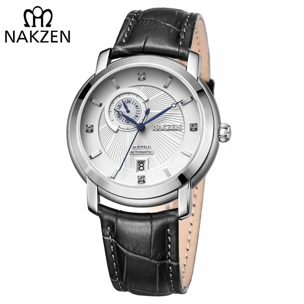 NAKZEN Men Automatic Japan NH37 Movement Mechanical Watch Men Sapphire Military Leather Sports Watches Male Clock Reloj Hombre 6026