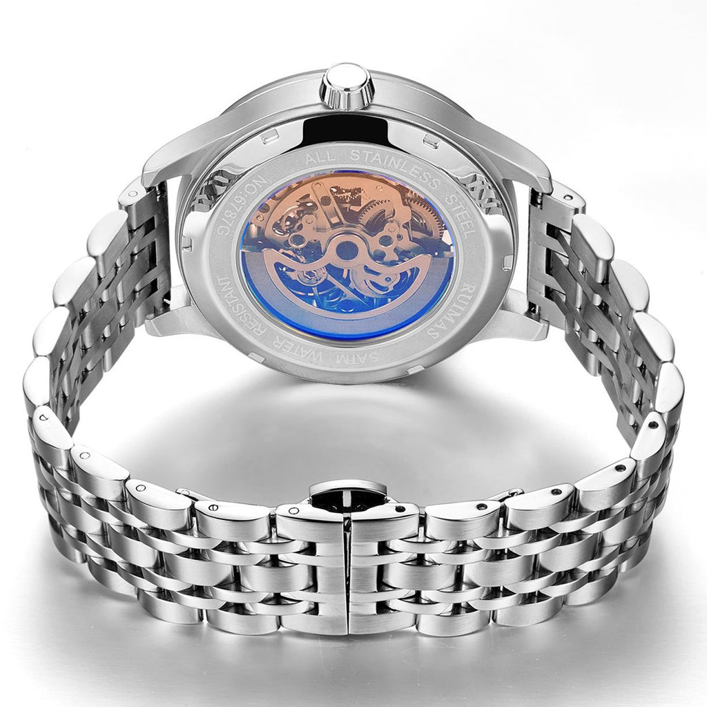 RUIMAS Watches for Men Top Brand Luxury Mechanical Chronograph Clock Stainless Steel Casual Wrist Watch Man Business Watch 6787