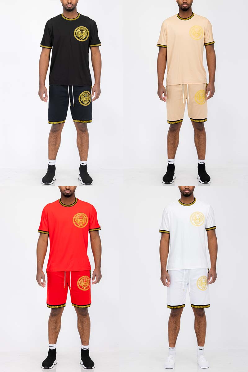 Lion Head Tshirt Short Set