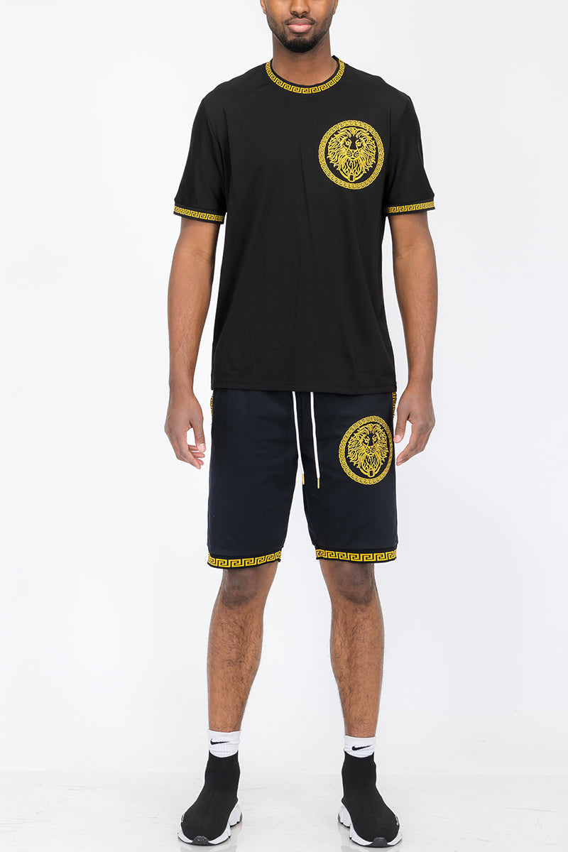 Lion Head Tshirt Short Set