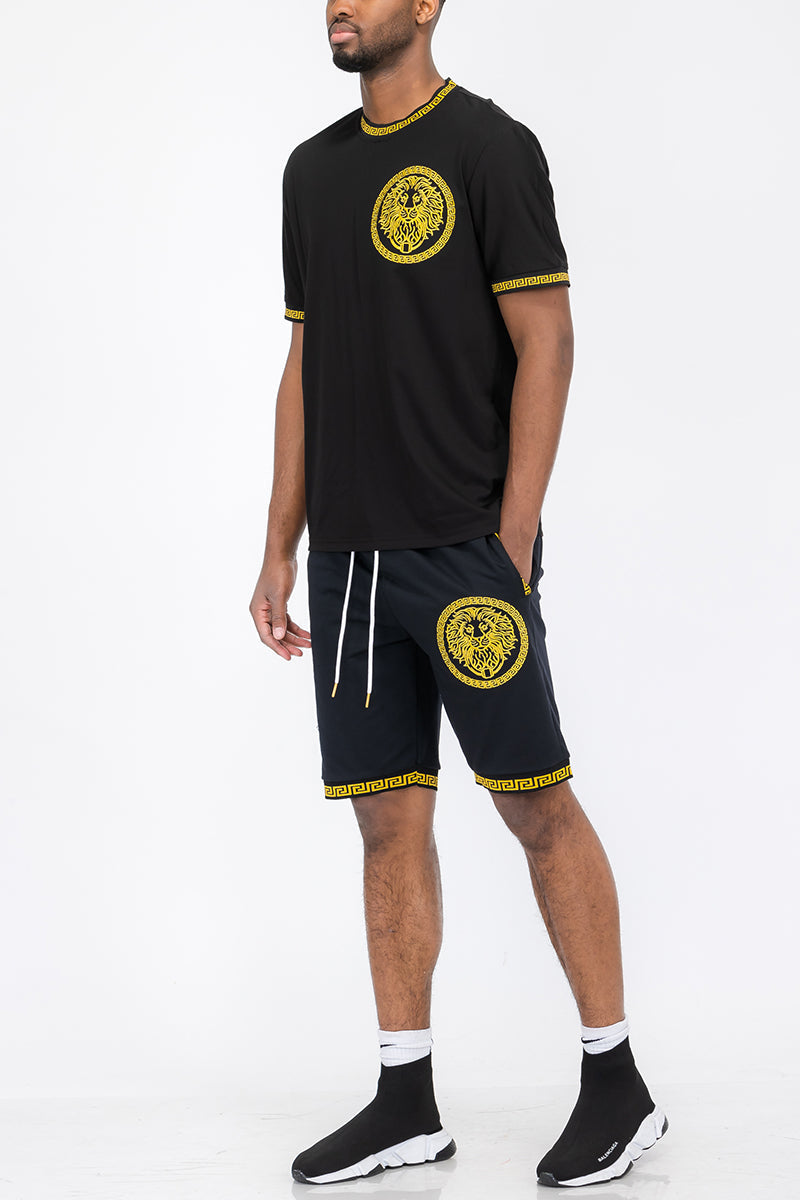 Lion Head Tshirt Short Set