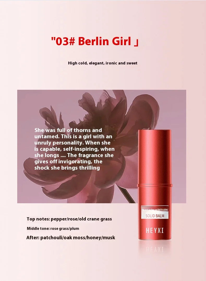 Heyxi Women's Long-Lasting Solid Balm Perfume Heart-Pounding Stick with Strong Fragrance Hot Style Solid Balm for Students