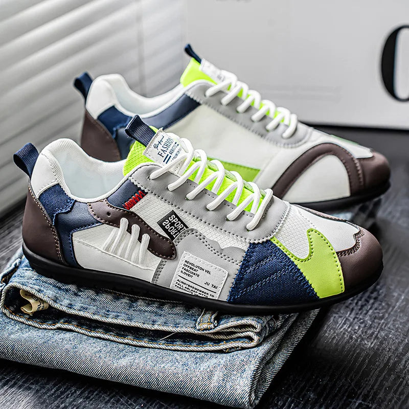 Men's summer breathable fashion sports casual sneakers, soft-soled lightweight loafers, color-blocked German training shoes