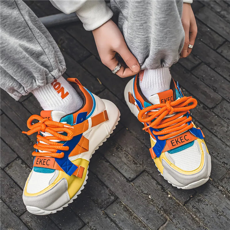Custom Brand Logo Men Street Wear Fashion Sneakers Platform Walking Shoe Men Height Increasing Men's Casual Sport Running Shoes