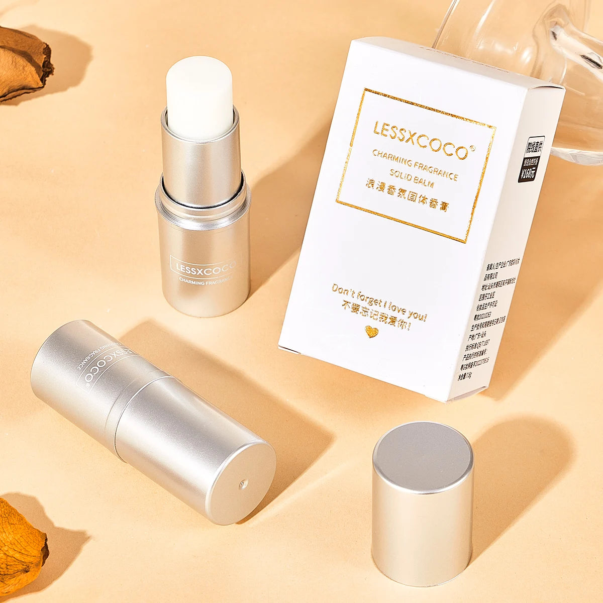 Wholesale Private Label LESSXCOCO 4 Scents Long Lasting Portable Solid Perfume Balm Stick Silver Body Fragrance for Men Women
