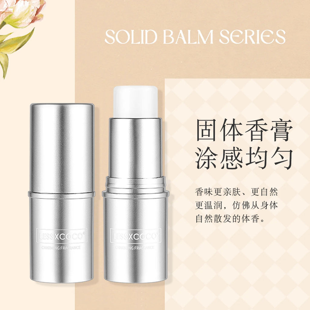 Wholesale Private Label LESSXCOCO 4 Scents Long Lasting Portable Solid Perfume Balm Stick Silver Body Fragrance for Men Women