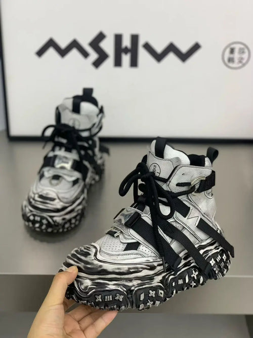 Custom Design High-Top Tactical Buckle Bread Shoes Heavy Industrial RTS Private Label Sneakers