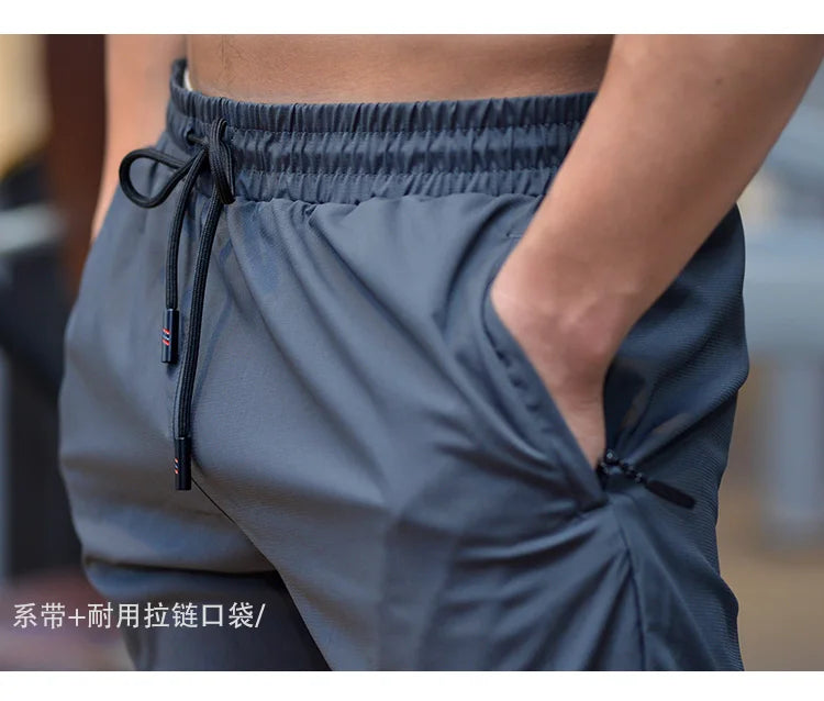 Men Running Pants Gym Brand Work Bodybuilding Pockets Trouser  Sports Jogging Home Breathable Training Quick Dry Man Pants