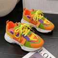 Women's Solid All-Match Soft Winter Sneaker with Lace-Up Mesh Design Breathable Fashion Trend