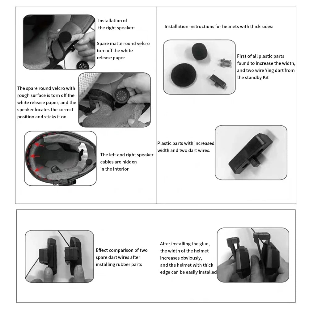 BT12 Motorcycle Helmet Headset Stereo Bluetooth Earphone Wireless Handsfree Mic Headphones Music Player For Motorbike Rider