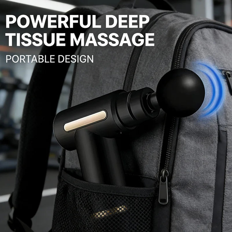 Fascial Massage Gun Electric Percussion Pistol Massager Body Relaxation With LED Touch Screen 4 Replaceable Massage Head