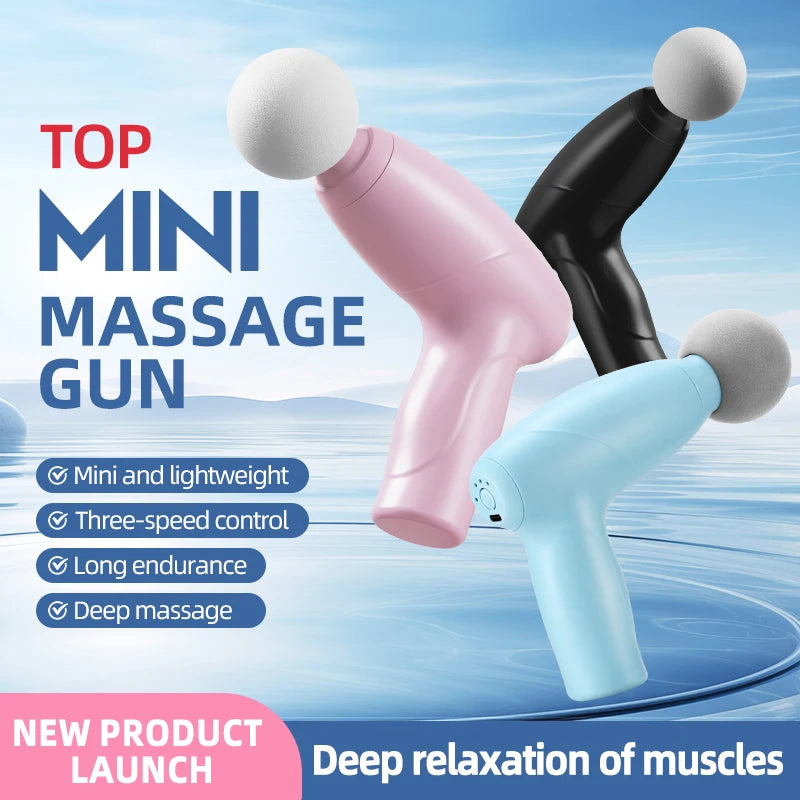 Electric massage gun, hand-held muscle relaxor, fascia gun, fitness exercise, deep shoulder, neck, back massager, home massager
