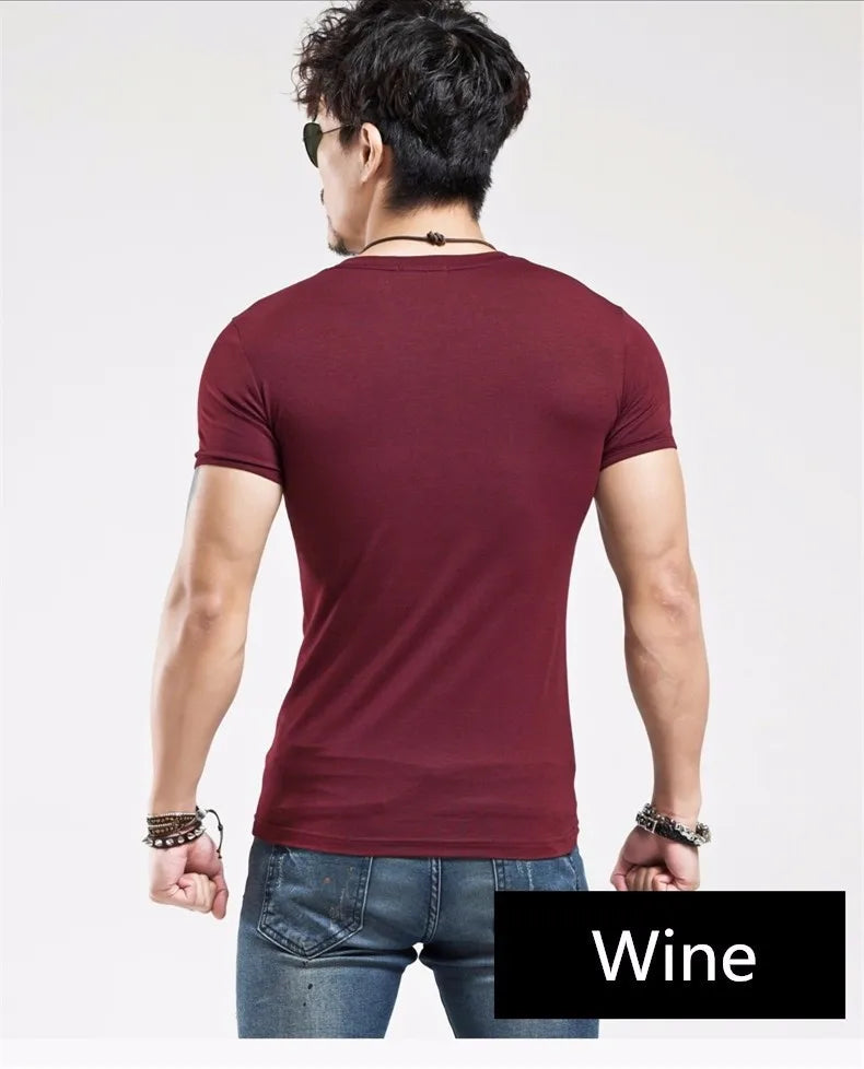 2026 Brand New Men T Shirt Men T-shirts V Neck Man T-shirt for Male Fitness Tshirts Men T Shirts Tops Tees Clothing