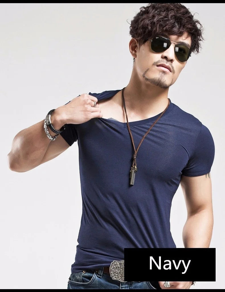 2026 Brand New Men T Shirt Men T-shirts V Neck Man T-shirt for Male Fitness Tshirts Men T Shirts Tops Tees Clothing