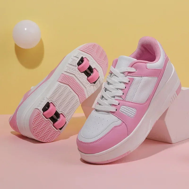 Roller Skate Shoes Kids Snickers with Wheels Children Rollerskates Fashion Outdoor Sports Shoes Girls Boys