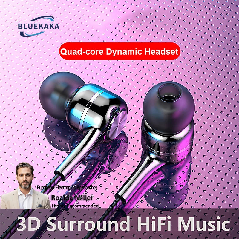 3.5mm Wired Earphone In Ear Headset HIFI Heavy Bass Earbuds Monitor Sports Headset Stereo Music Gaming Headphone With Microphone