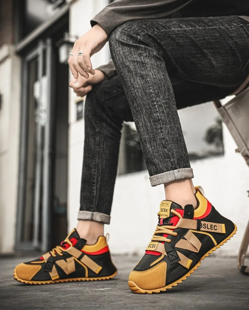 Plus Size39-48 Men Original Shoes Street Style Fashion Men Wear-resistant Sneakers Versatile Microfiber Leather Vulcanized Shoes