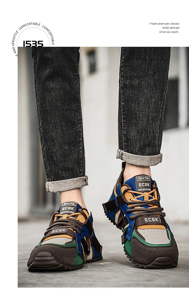 Thick Sole Four Seasons Sports Shoes Man 2026 Trend Spring Hot Sale Men's Casual Fashion Comfortable Outdoor Running Sneakers 44