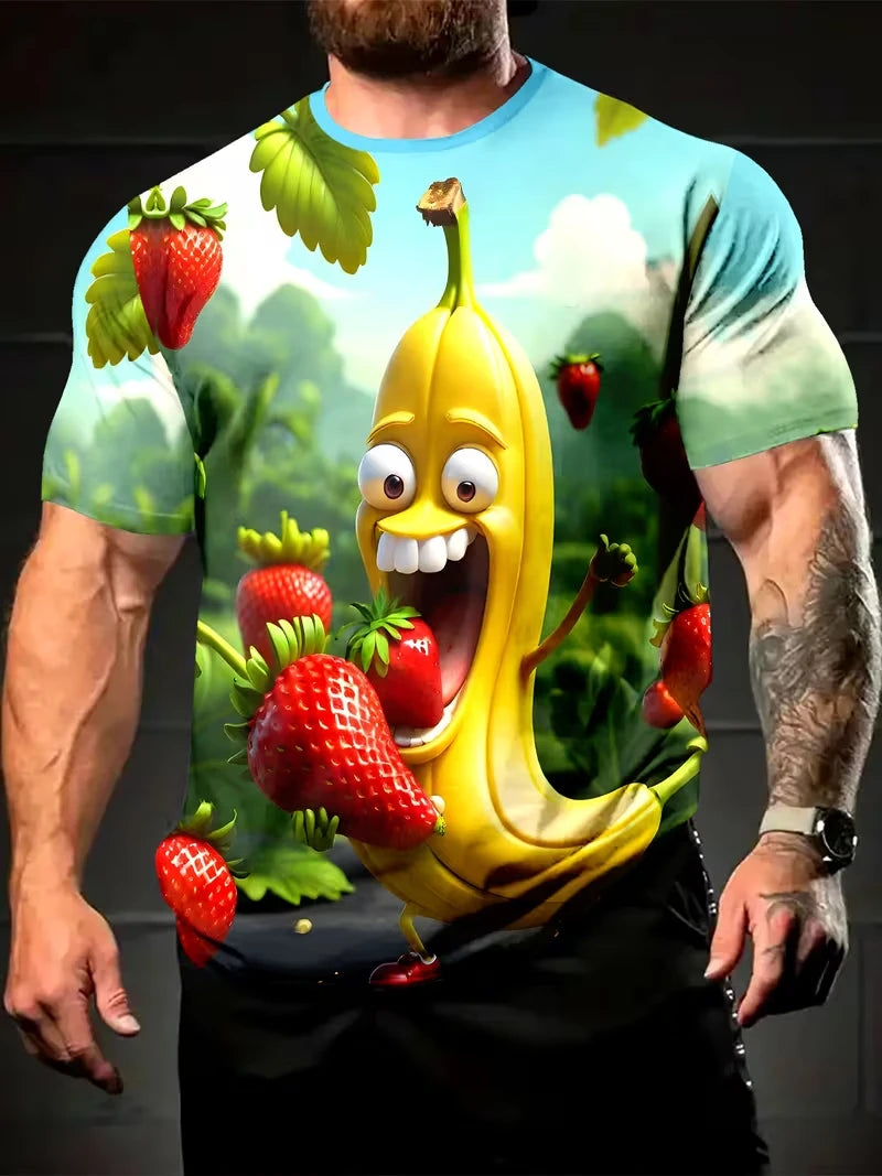 Men's T Shirt Funny Animal Graphic Unisex Short Sleeved Tops Tees 3D Print O-Neck Tops Casual Party Summer Men's Clothing 2026
