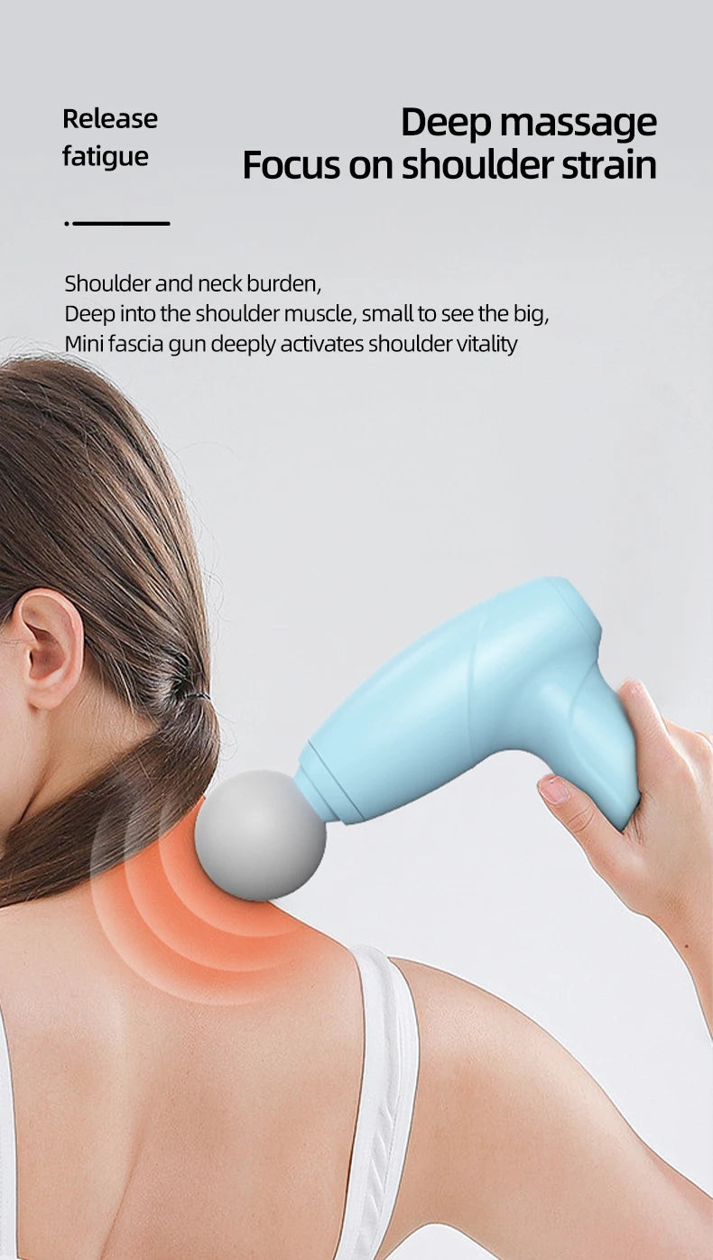 Electric massage gun, hand-held muscle relaxor, fascia gun, fitness exercise, deep shoulder, neck, back massager, home massager