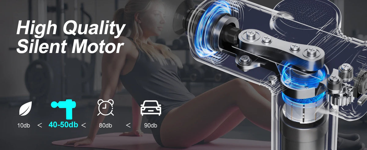 LEERCON Massage Gun Fascia Deep Muscle Relax Body Neck Massager Electric Fitness Equipment Noise Reduction Male Female