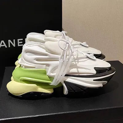 2025 Women Platform Sneakers Thick Bottom Lace-Up shoes Pointed Toe Comfortable Non-Slip Outdoors Brand Shoes For Man shoes
