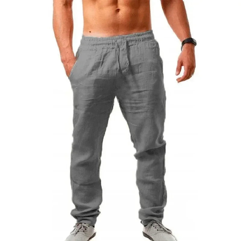 Ropa Hombre Baggy Pants Men's Cotton Linen Casual Pants Breathable Trousers Fitness Streetwear Clothing Jogging Autumn Summer