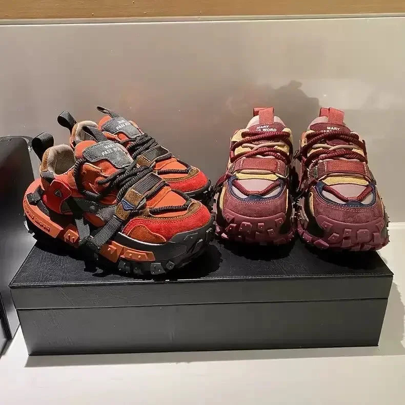 Color Block Chunky Sneaker for Men/Women Designer Bottom Running Shoes Fashion Casual Increased Internal High Platform Shoes