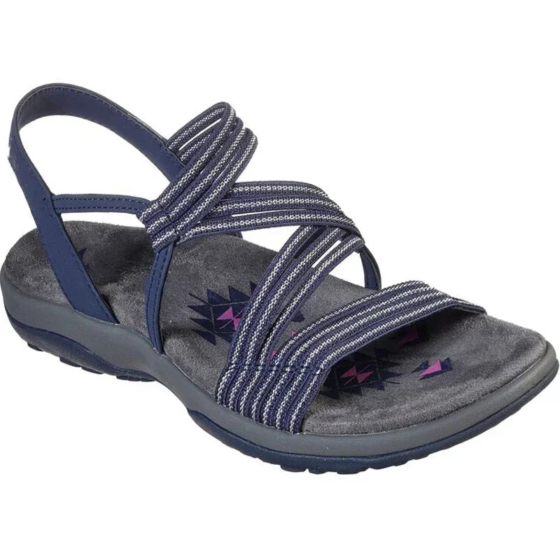 Sandals Women 2021 Summer Comfort Soft Sole Flat Beach Shoes elastic fabric Casual Wedges Sandals Womens Closed Toe Sandal