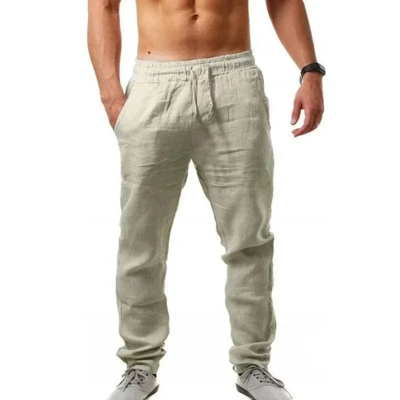 Ropa Hombre Baggy Pants Men's Cotton Linen Casual Pants Breathable Trousers Fitness Streetwear Clothing Jogging Autumn Summer