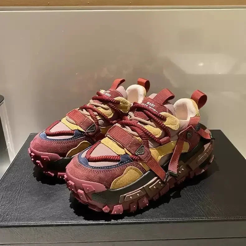 Color Block Chunky Sneaker for Men/Women Designer Bottom Running Shoes Fashion Casual Increased Internal High Platform Shoes