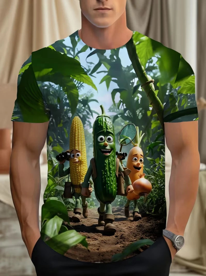 Men's T Shirt Funny Animal Graphic Unisex Short Sleeved Tops Tees 3D Print O-Neck Tops Casual Party Summer Men's Clothing 2026