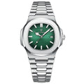 NNEOBA Watch for Men Stainless Steel Square Waterproof Quartz (Green)