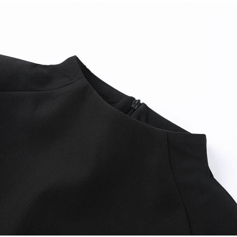 Elegant Cropped Shawl Tops Women's Short Sleeves Stand Collar Coat With Shoulder Pad 2026 New Ladies Spring Summer Solid Outwear