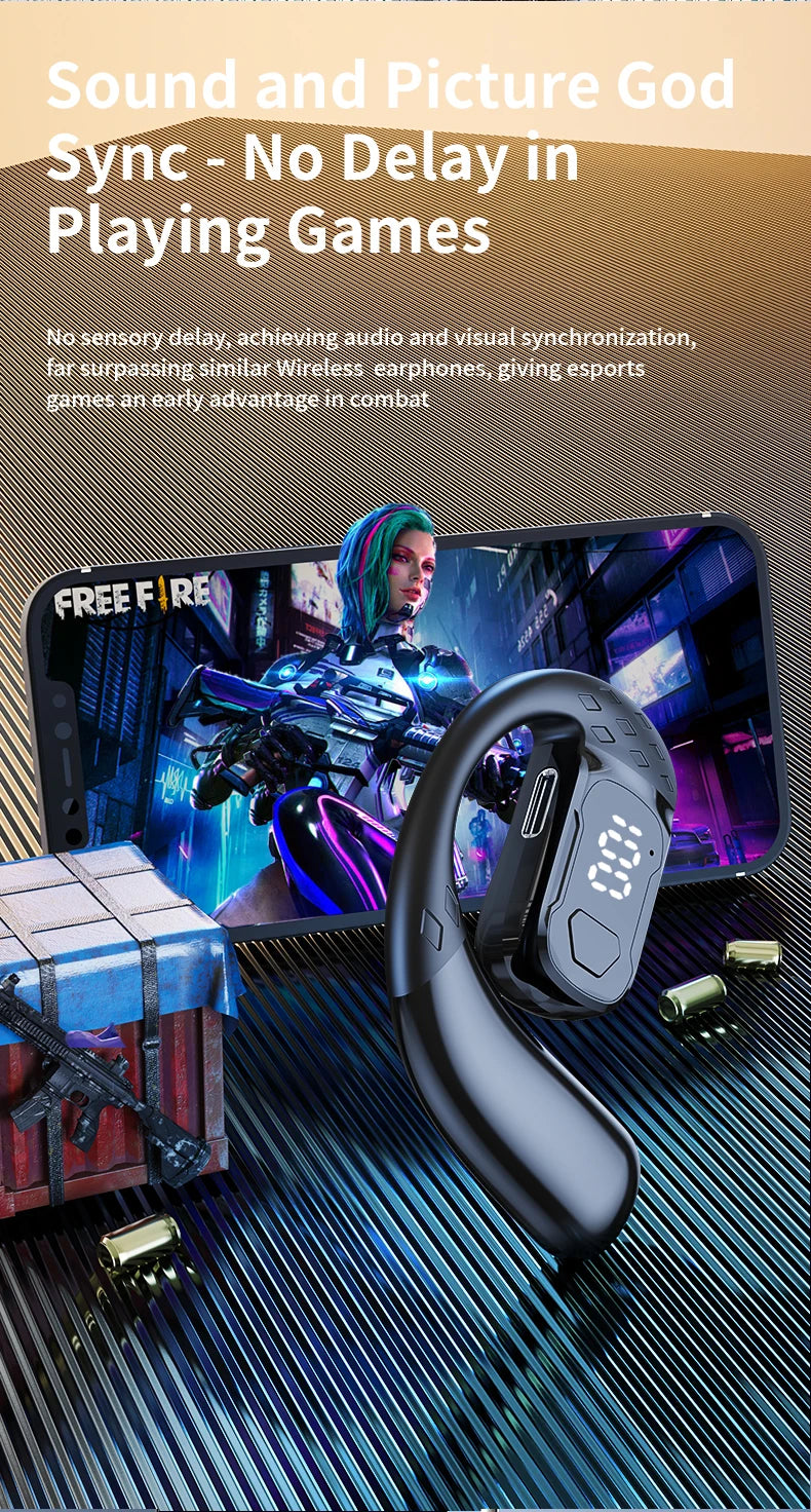 180 ° Rotating Left and Right Ears YS-02 Wireless Ear Hanging Bluetooth Earphones No In Ear HIFI Air Conduction Sports Headset