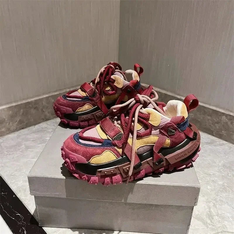 Color Block Chunky Sneaker for Men/Women Designer Bottom Running Shoes Fashion Casual Increased Internal High Platform Shoes