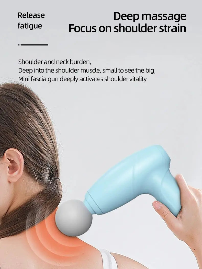 Electric massage gun, hand-held muscle relaxor, fascia gun, fitness exercise, deep shoulder, neck, back massager, home massager