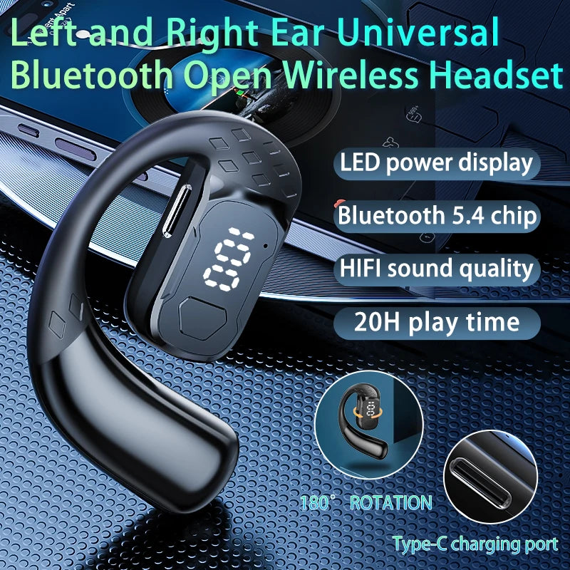 180 ° Rotating Left and Right Ears YS-02 Wireless Ear Hanging Bluetooth Earphones No In Ear HIFI Air Conduction Sports Headset