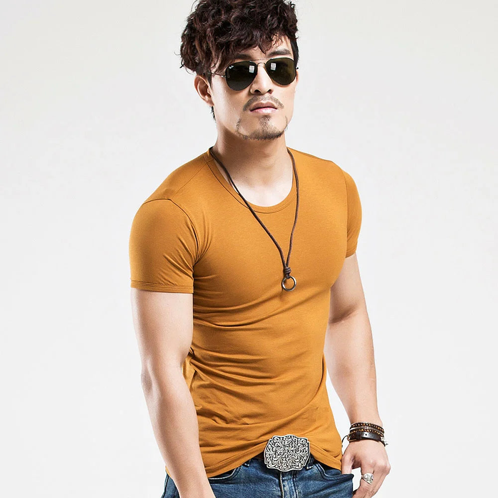 2026 Brand New Men T Shirt Men T-shirts V Neck Man T-shirt for Male Fitness Tshirts Men T Shirts Tops Tees Clothing
