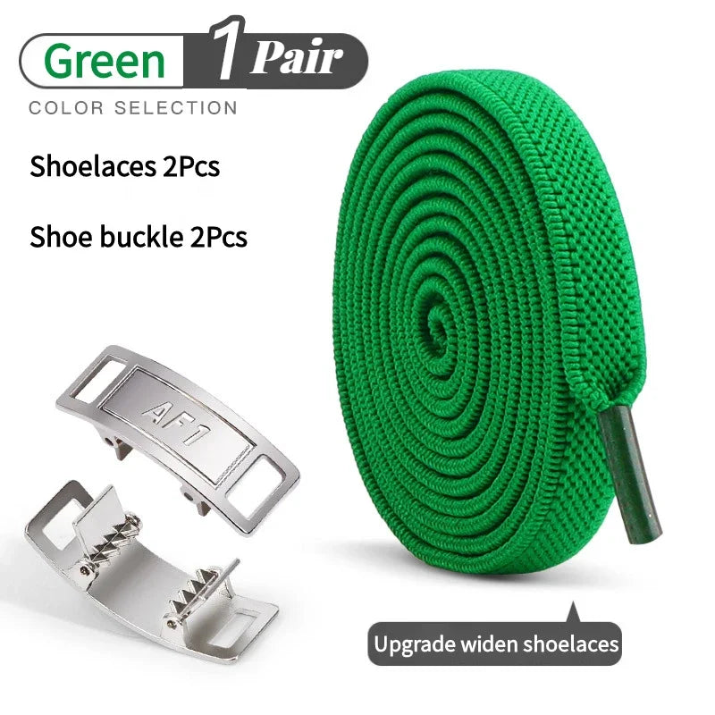 Adult No-Tie Elastic Shoelaces 8mm Flat Sneaker Tennis Shoe Accessories - New for AF1 Lock Shoelaces - Easy Slip-On Shoe Laces