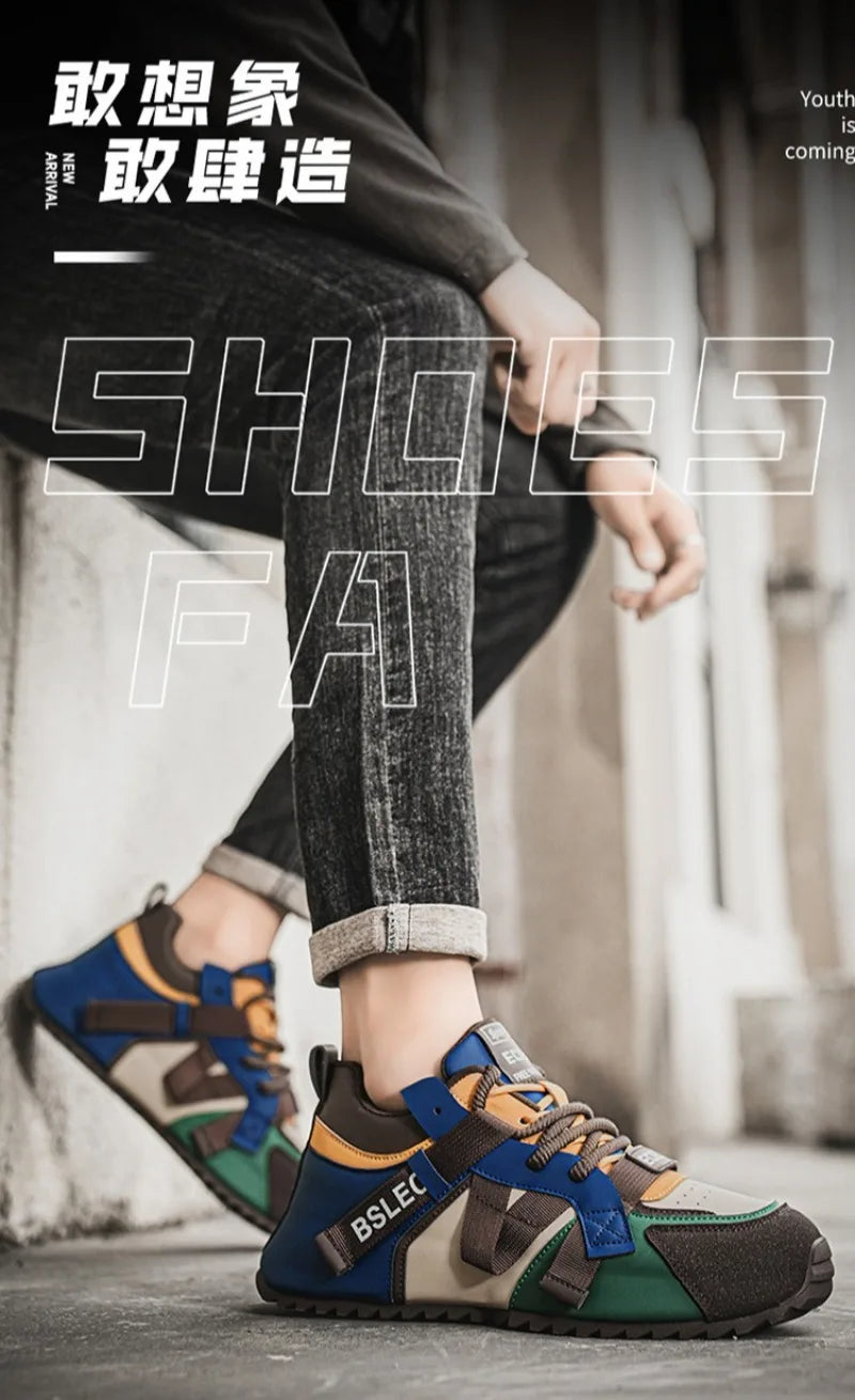 Plus Size39-48 Men Original Shoes Street Style Fashion Men Wear-resistant Sneakers Versatile Microfiber Leather Vulcanized Shoes
