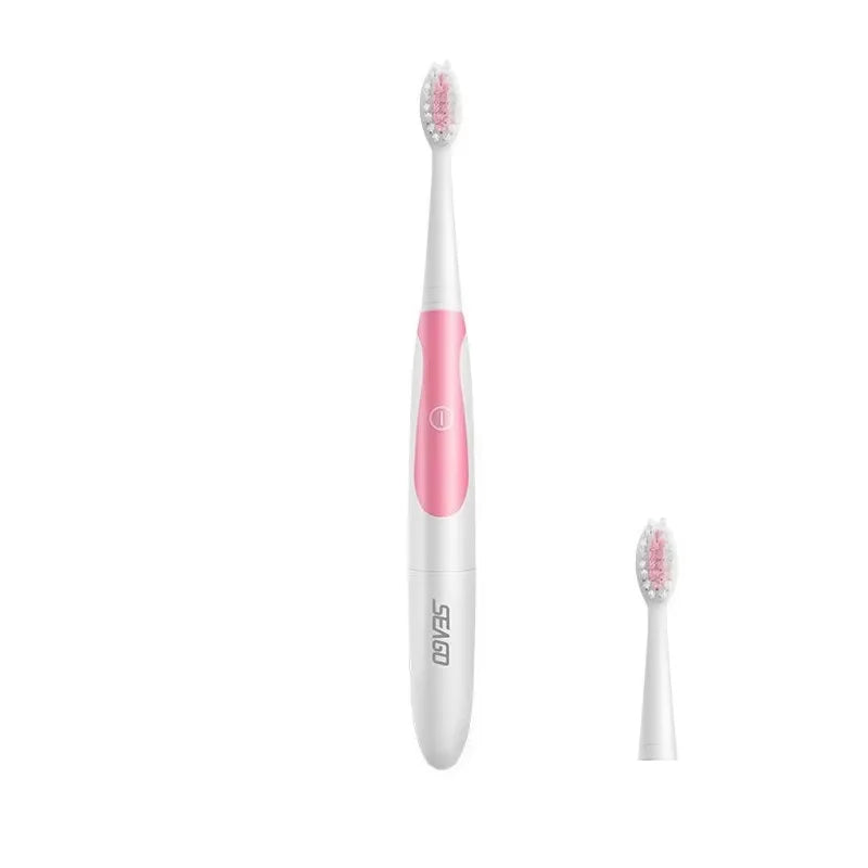 Seago Toothbrush Electric with 2 Pieces Brush Heads Waterproof IPX7 Slim Easy to Carry for Travel Adult Brush 3 Colors SG920