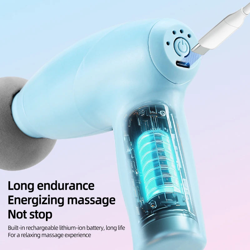 Electric massage gun, hand-held muscle relaxor, fascia gun, fitness exercise, deep shoulder, neck, back massager, home massager
