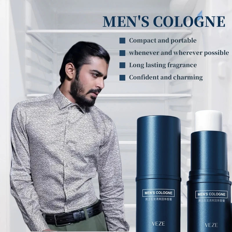 Men's Solid Perfume - Light and Fresh Scent, Can Be Used All over the Body, Portable Stick Design, Convenient for Travel