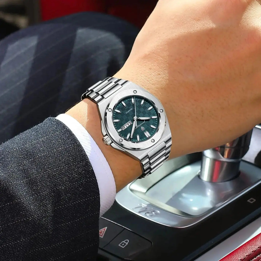 POEDAGAR Original Men Clock Quartz Date Week Luxury Man Wristwatch Waterproof Luminous Stainless Steel Sport Men's Watches Reloj