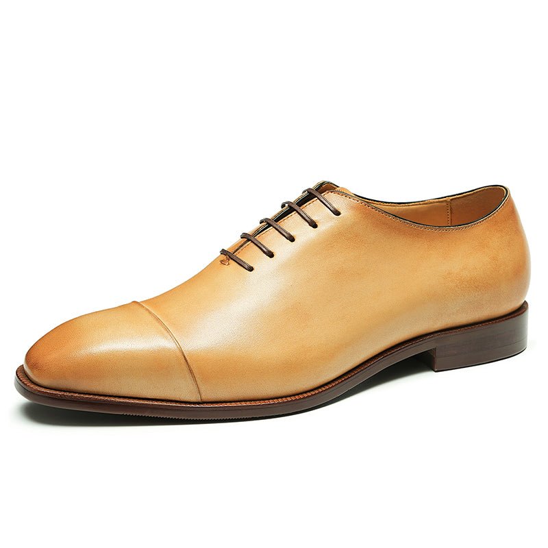 Men’s Calfskin Oxford Cap Toe Lace Up Dress Shoes