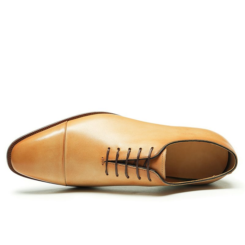 Men’s Calfskin Oxford Cap Toe Lace Up Dress Shoes