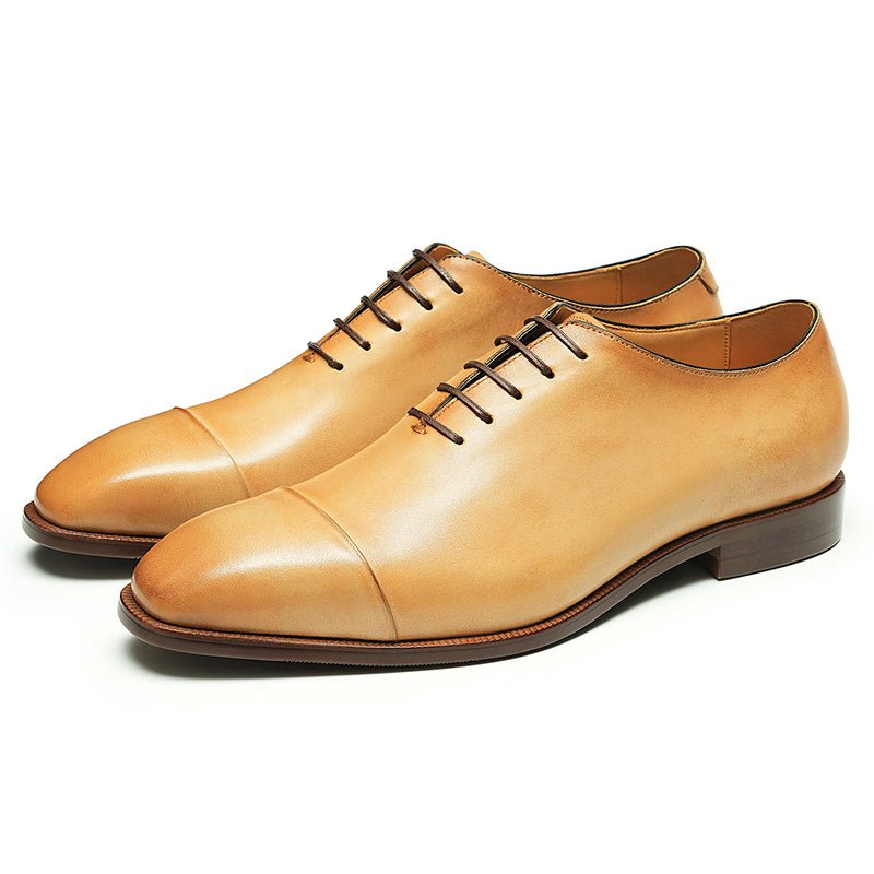 Men’s Calfskin Oxford Cap Toe Lace Up Dress Shoes