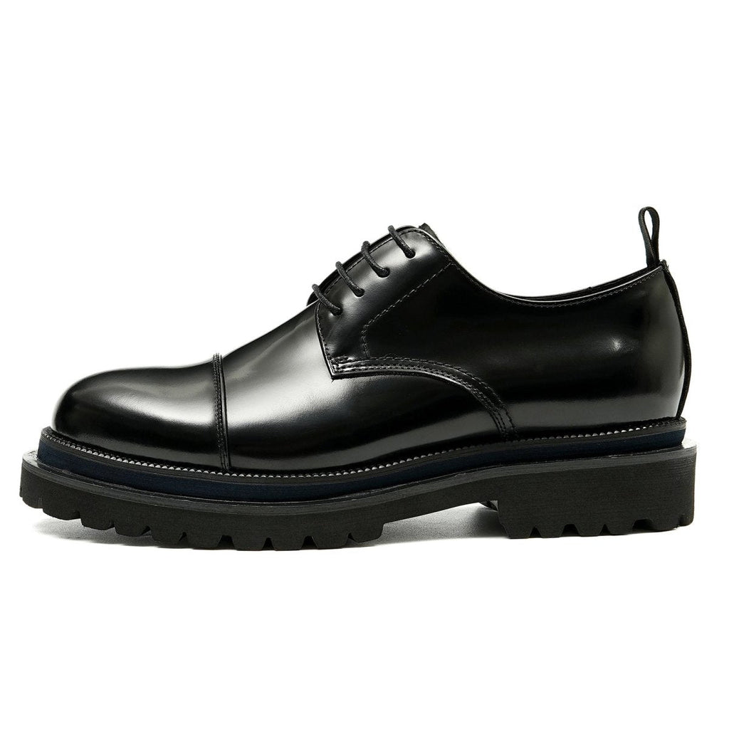 Men’s Glossy Leather Lace Up Derby Shoes